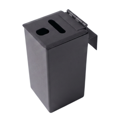 Black Small, All Metal w/ J-Hook, Top Opening