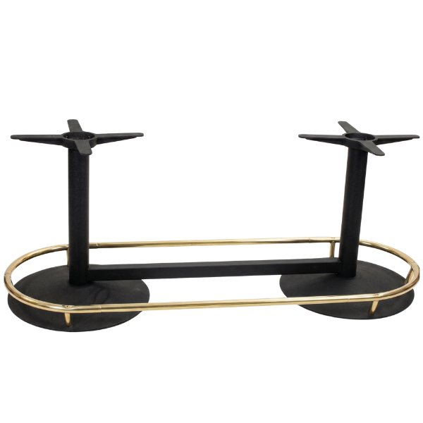 Metal Poker Base with Foot Rail